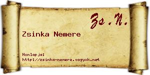 Zsinka Nemere névjegykártya